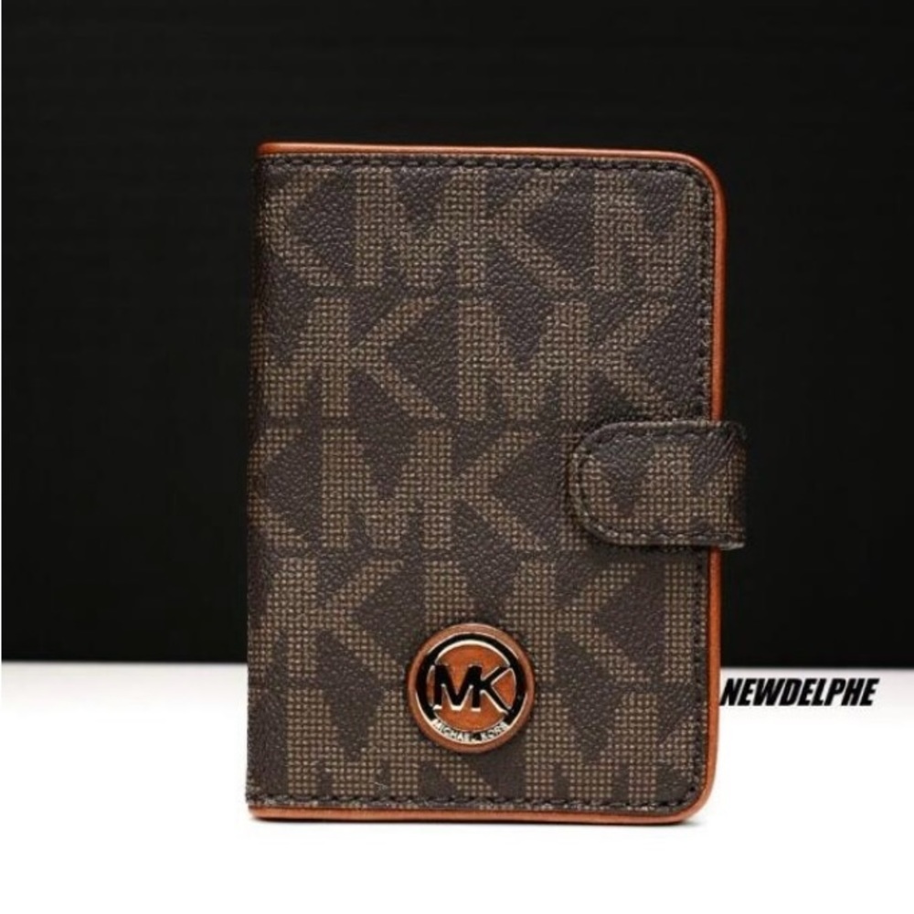 Michael Kors Signature MK Logo Fulton Passport Wallet